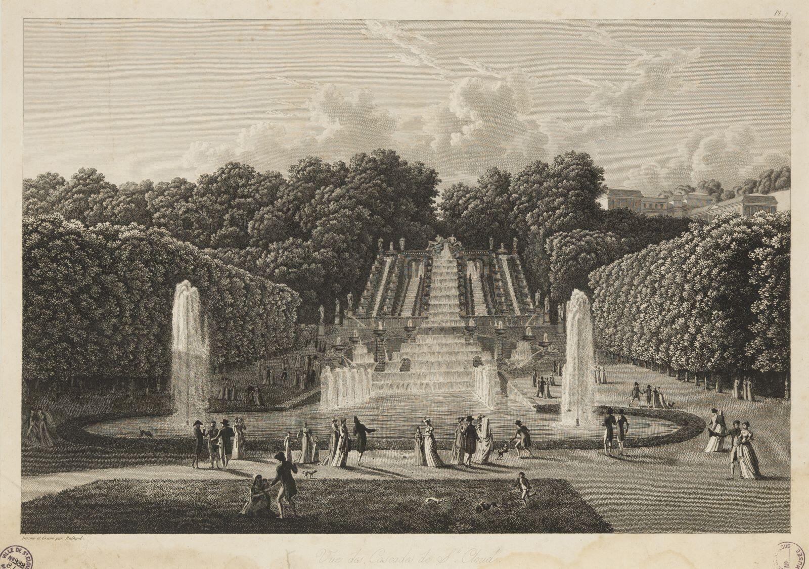 Vue des cascades de Saint-Cloud, Louis-Pierre Baltard, 1803