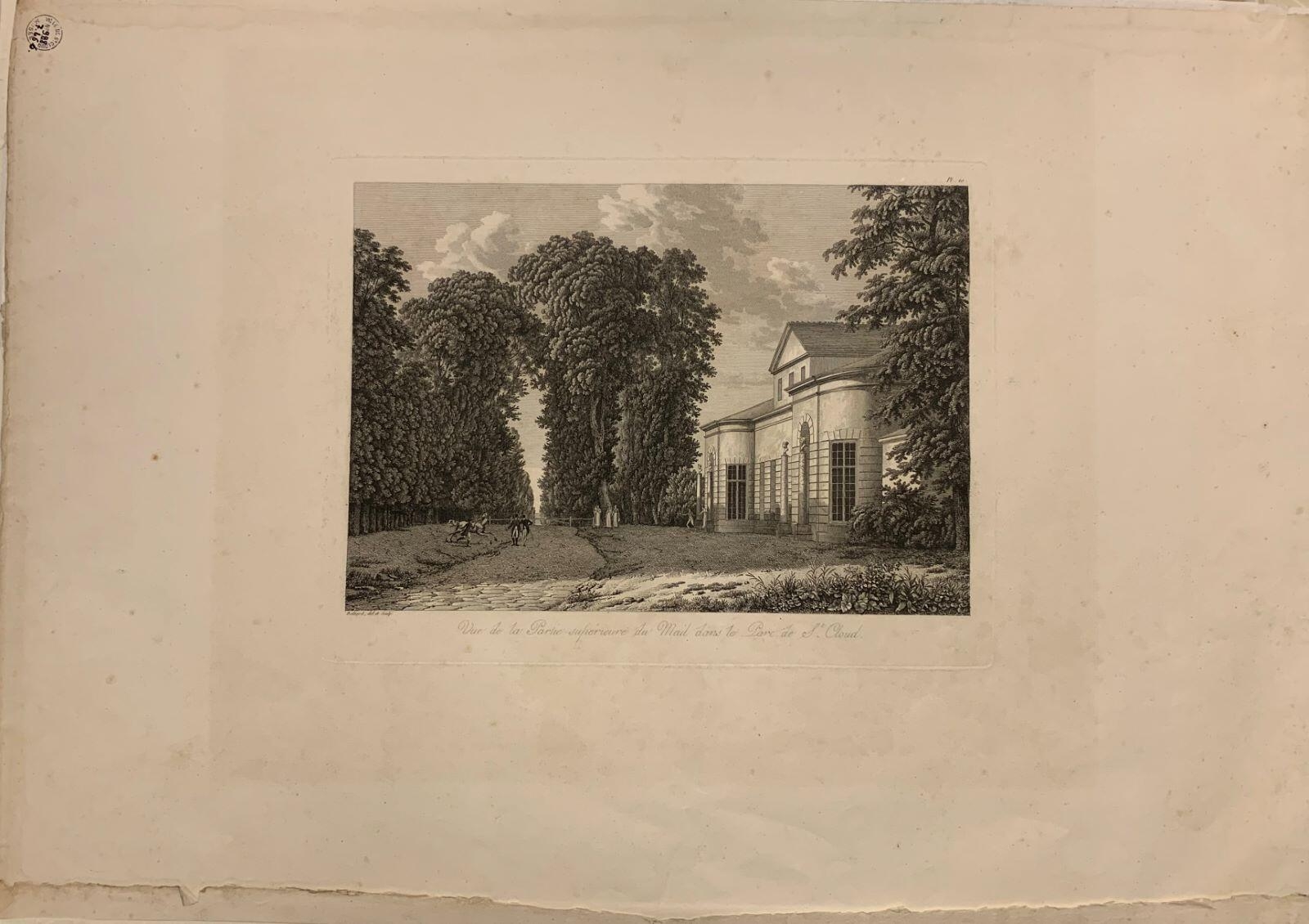 Vue de la partie supérieure du Mail dans le parc de St-Cloud, Louis-Pierre Baltard, 1803