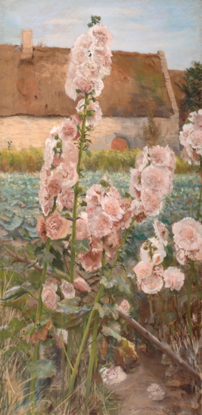 Roses trémières ou Passeroses à Laguimorais, Edouard Joseph Dantan, 1892 de