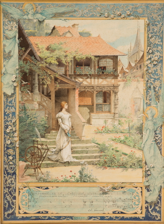 Marguerite au jardin et Marguerite à l'église Scènes pour une illustration du Faust de Gounod, Guillaume Dubufe, 1887 de