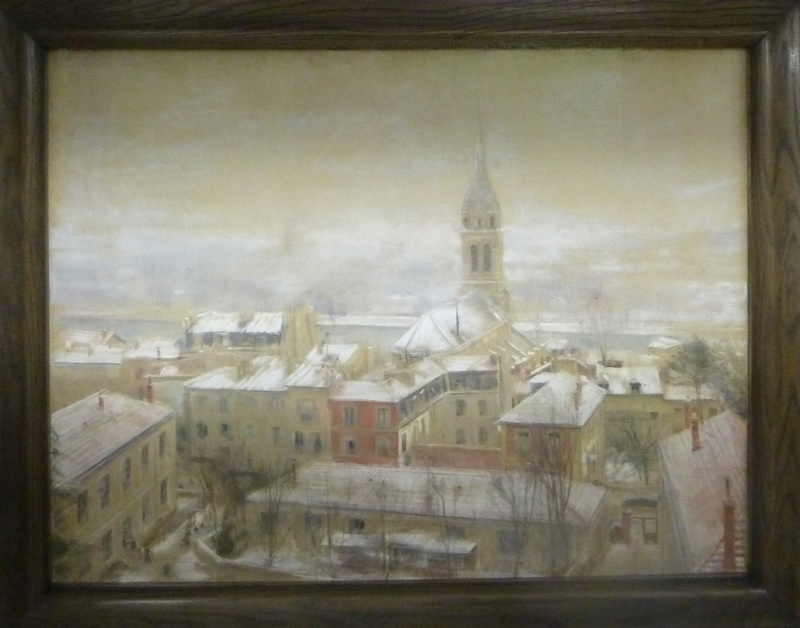 Le clocher de Saint-Cloud, effet de neige, Edouard Joseph Dantan, 1894