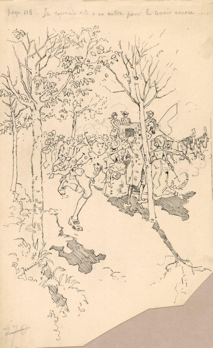 Voyage de Paris à Saint-Cloud par terre et par mer. Je courais vite à un autre pour le voir encore..., Georges Jeanniot, 1883