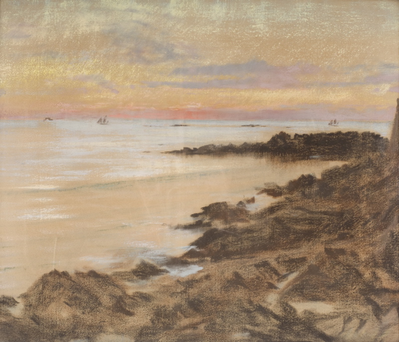 Paysage, vue et coucher de soleil, Edouard Joseph Dantan, 1890 vers
