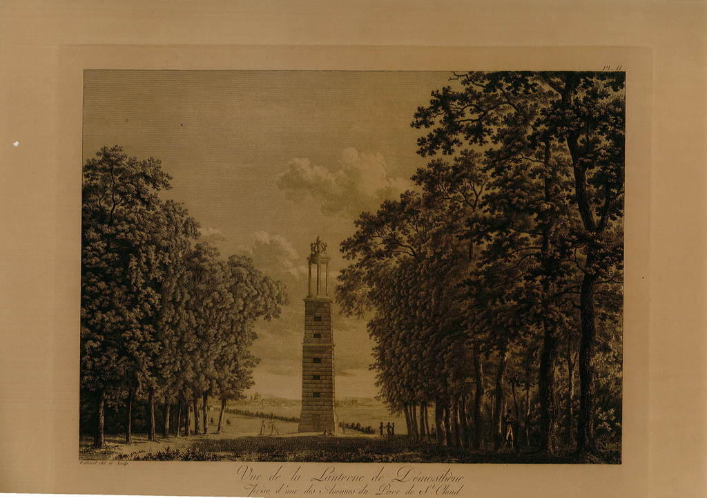 Vue de la Lanterne de Démosthène prise d'une des Avenues du Parc de St. Cloud, Louis-Pierre Baltard, 1803