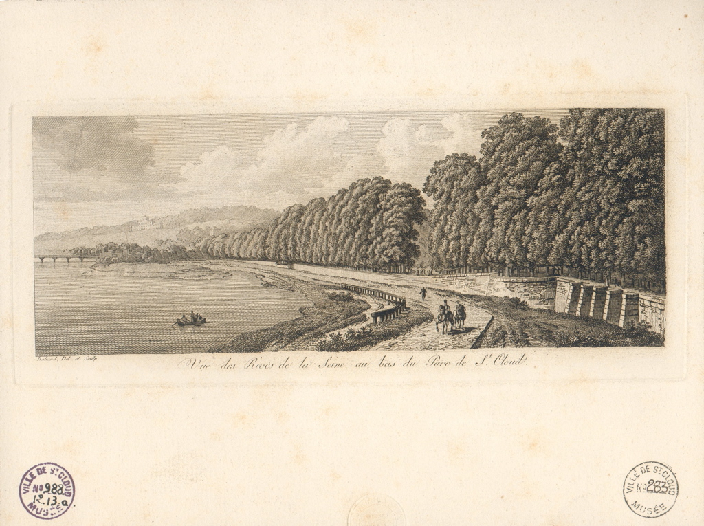 Vue des rives de la Seine en bas du Parc de Saint-Cloud, Louis-Pierre Baltard, 1803