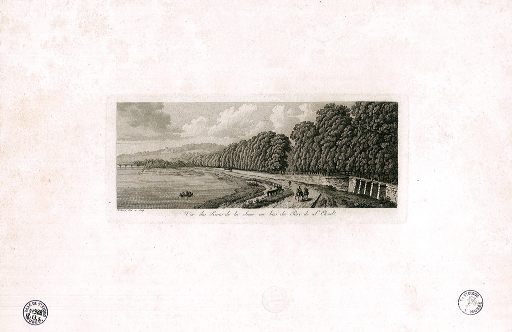 Vue des rives de la Seine en bas du Parc de Saint-Cloud, Louis-Pierre Baltard, 1803