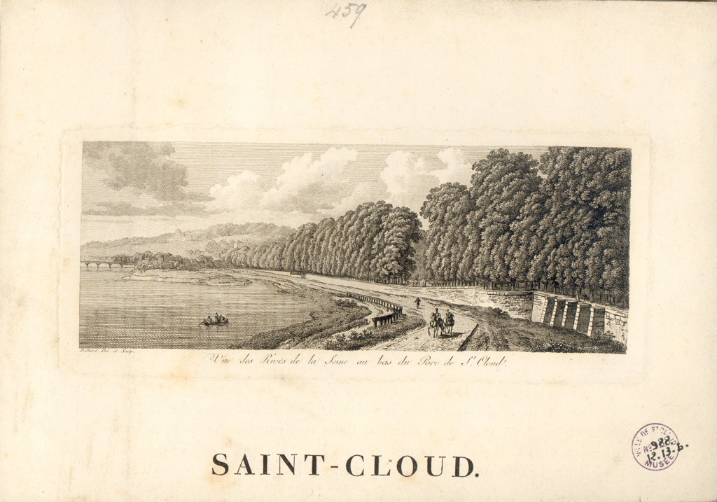 Vue des rives de la Seine en bas du Parc de Saint-Cloud, Louis-Pierre Baltard, 1803