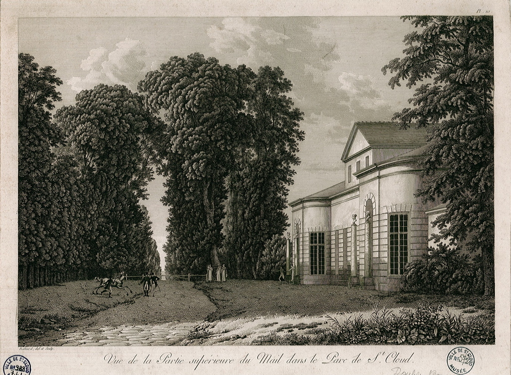 Vue de la partie supérieure du Mail dans le parc de St-Cloud, Louis-Pierre Baltard, 1803