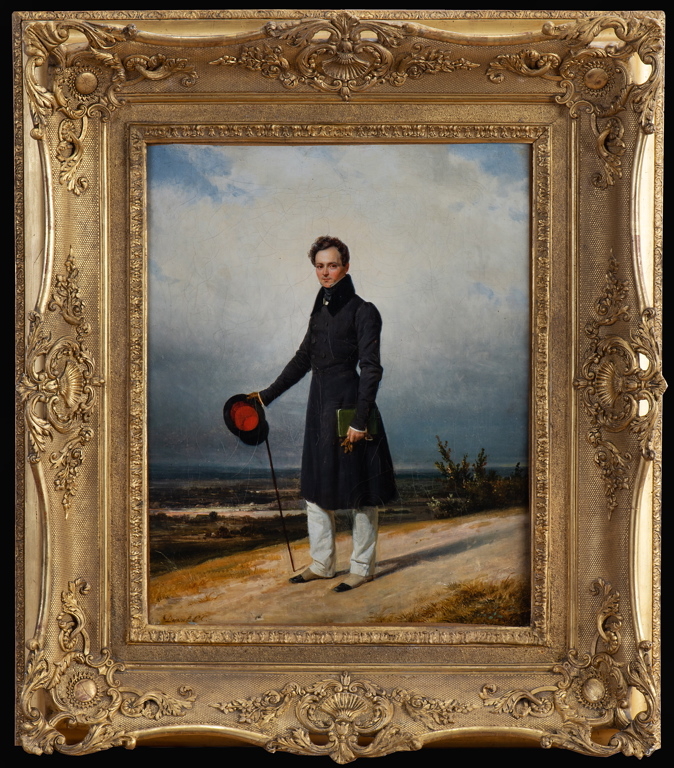 Portrait de Claude-Marie Dubufe sur fond de paysage_0