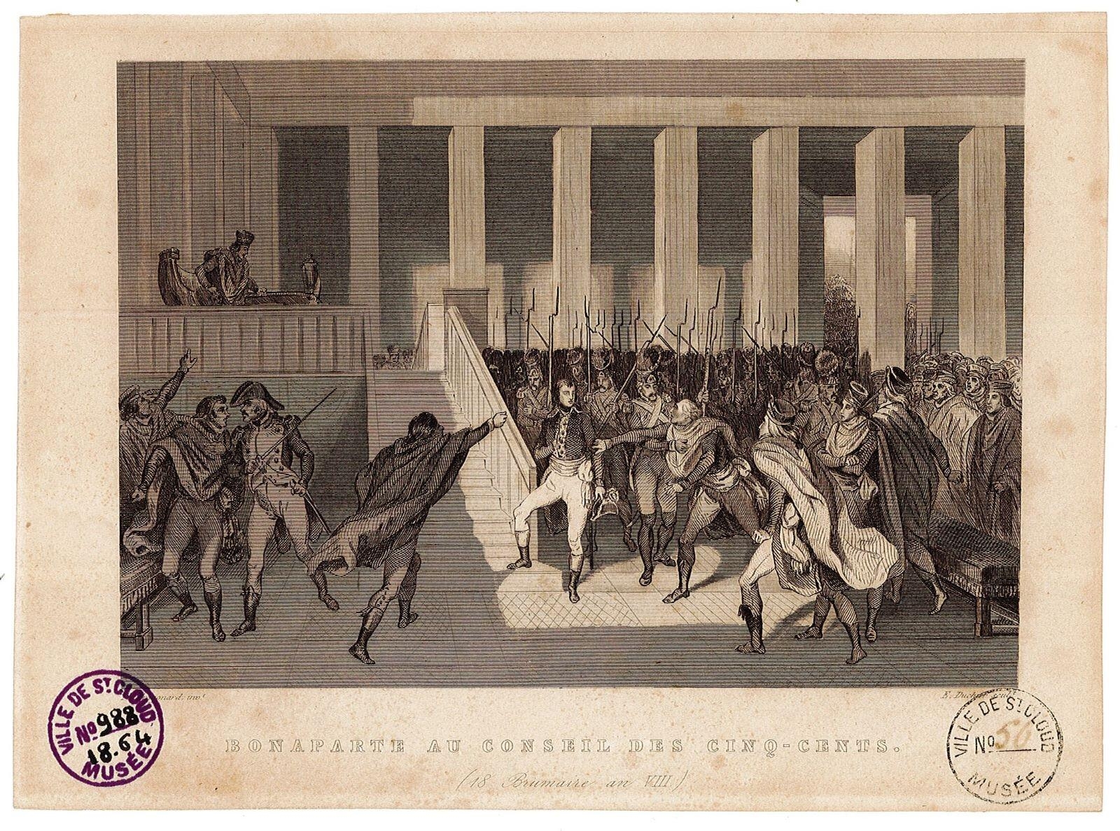 Bonaparte au Conseil des Cinq, 18 Brumaire An VIII), Théophile Fragonard, 1800 après