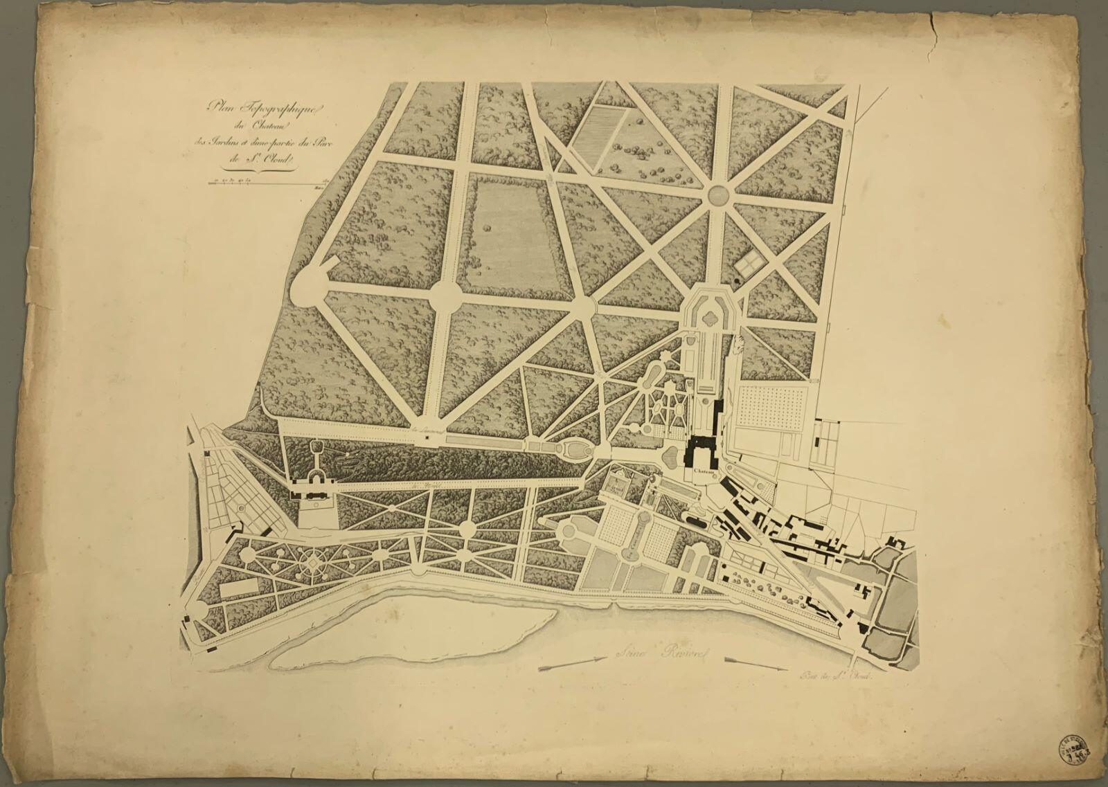 Plan Topographique du château, des Jardins et d'une partie du Parc de St. Cloud, Louis-Pierre Baltard, 1803