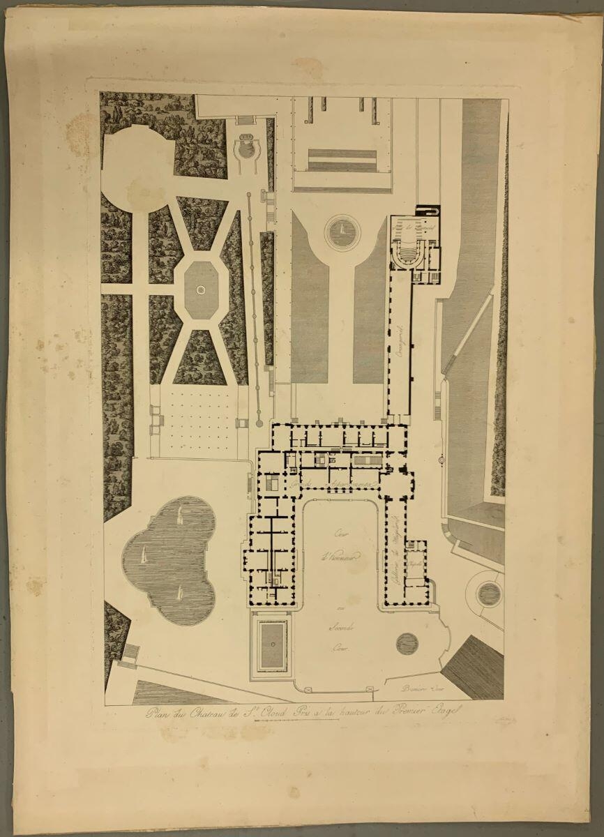 Plan du château de St. Cloud pris à la hauteur du premier étage, Louis-Pierre Baltard, 1803