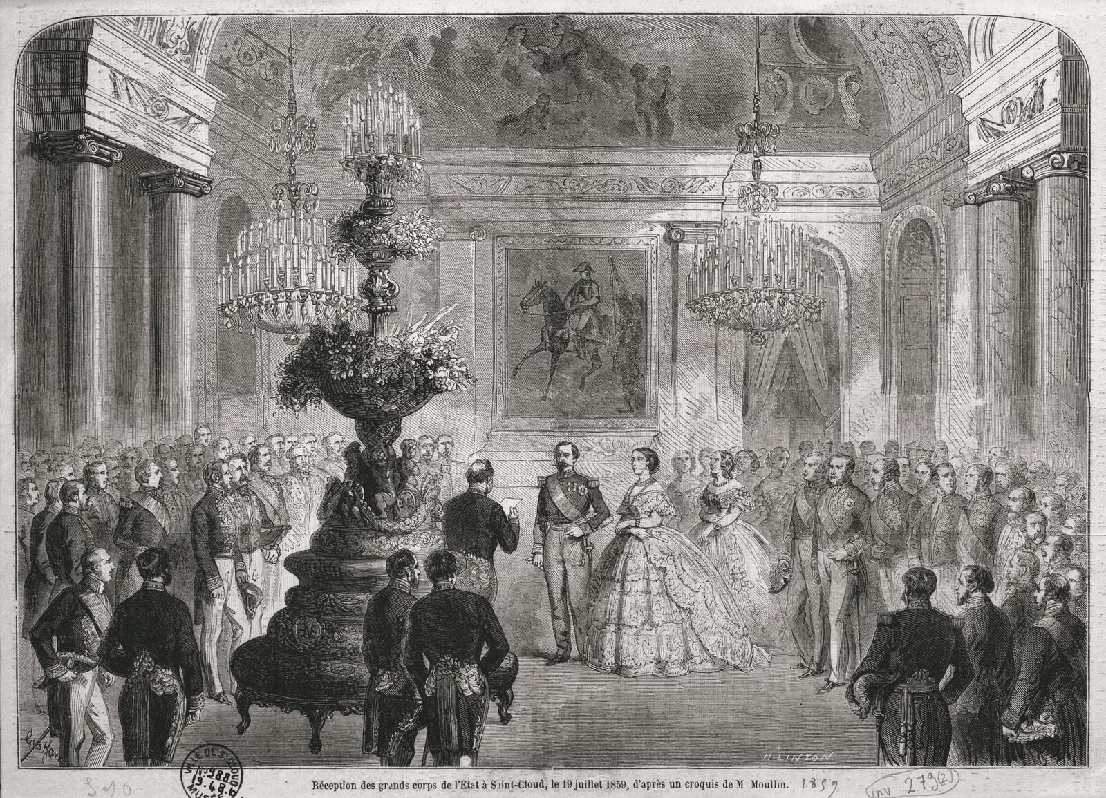 Réception des grands corps de l'Etat à Saint-Cloud, le 19 juillet 1859, Louis Moullin, 1859