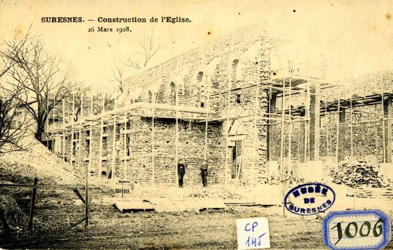 Suresnes, Construction de l'église. 26 mars 1908_0