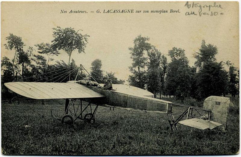 Nos Aviateurs. - G. Lacassagne sur son monoplan Borel_0