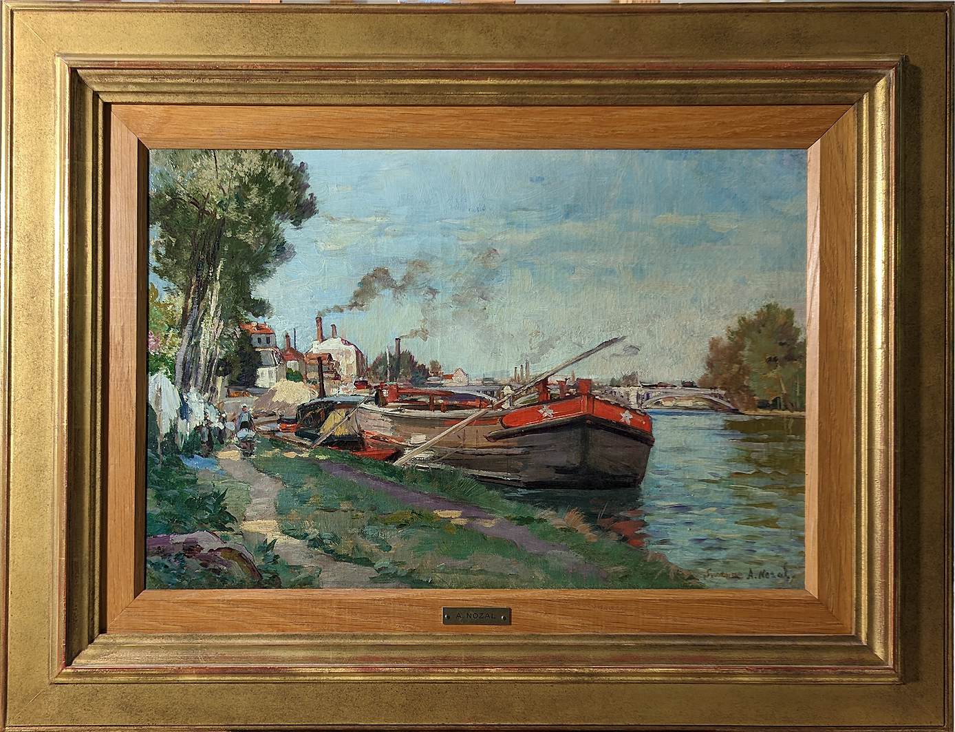 Péniches sur les quais de Suresnes, Alexandre Nozal, 1874-1929
