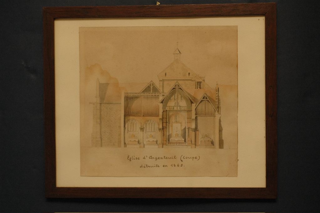 Coupe de l’église d’Argenteuil (détruite en 1865), Louis Boucher, fin début