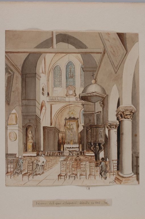 Intérieur de l’église d’Argenteuil, Louis Boucher, 1892