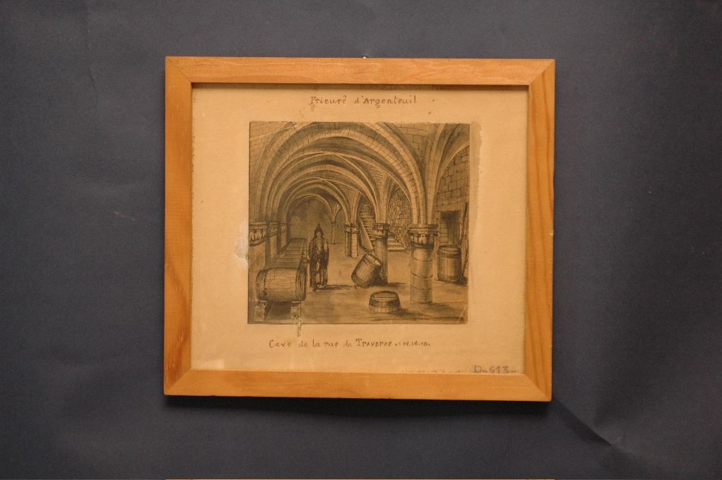 Perspective intérieure de la cave dimière du prieuré d’Argenteuil (14-16-18 rue de Traverse), Louis Boucher, 1er quart 20e siècle