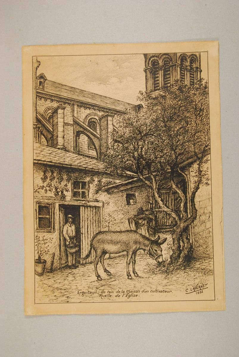 Coin de la maison d'un cultivateur, ruelle de l'église, Camille Lavernet, 1925 vers