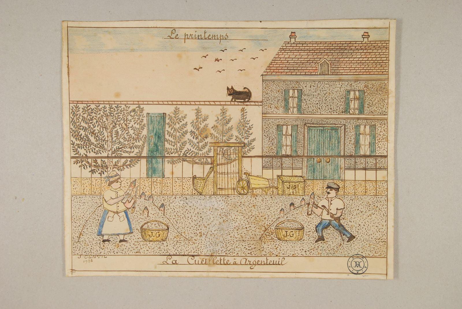 Le Printemps, la cueillette à Argenteuil, Jules Gentil, 1928