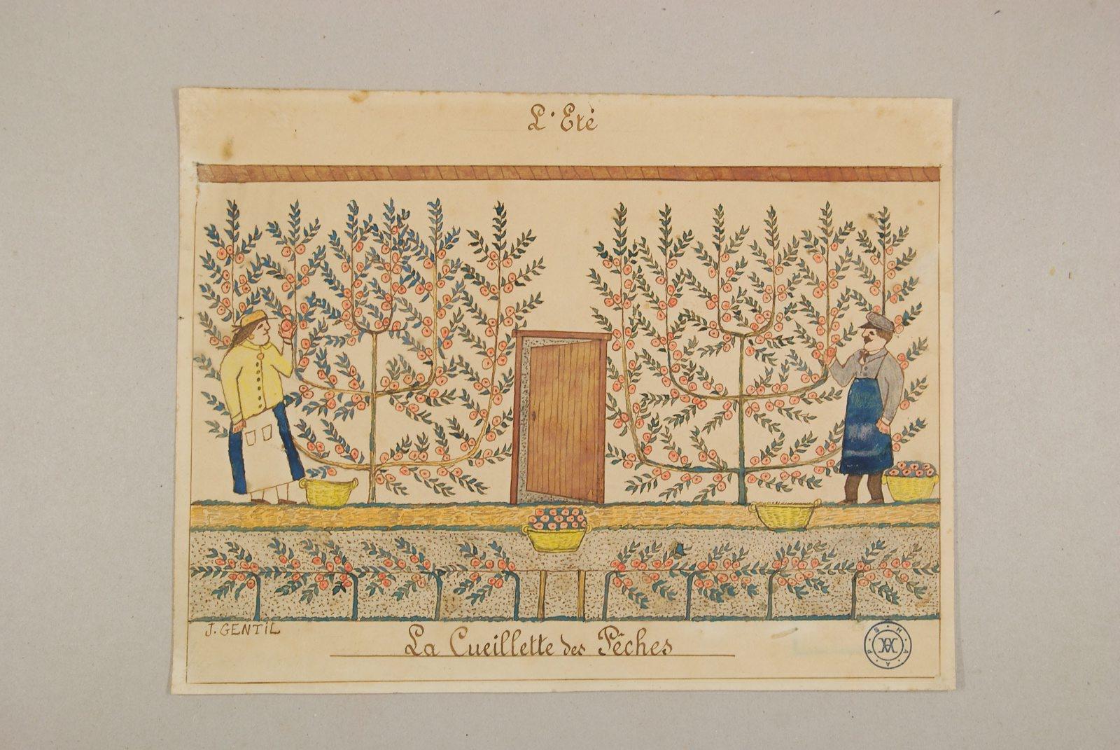 L'été, la cueillette des pêches, Jules Gentil, 1929 avant