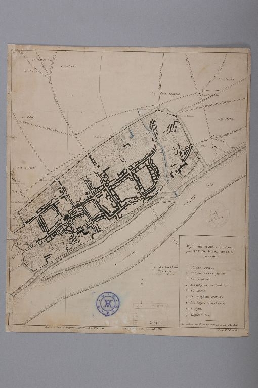 Plan d’Argenteuil d’après l’abbé Lebeuf, Louis Boucher, 1889