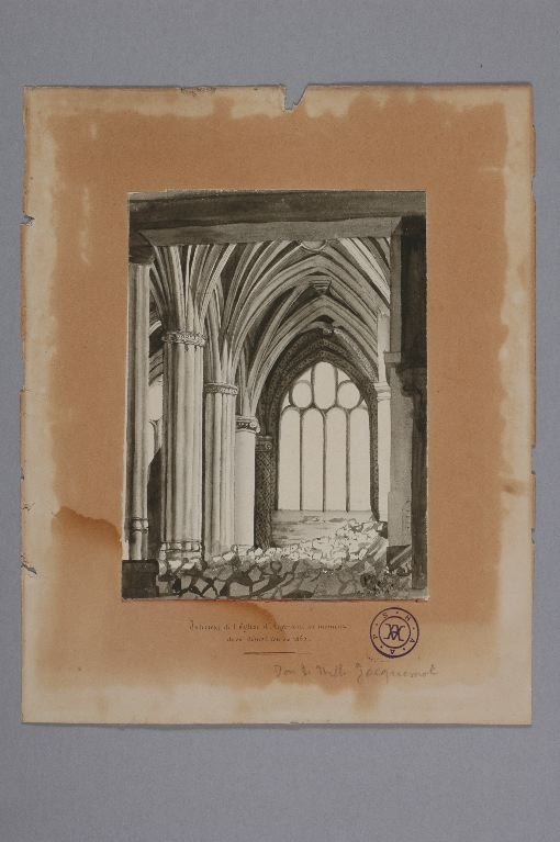 Démolition intérieure de l’ancienne église, Louis Boucher, 1888