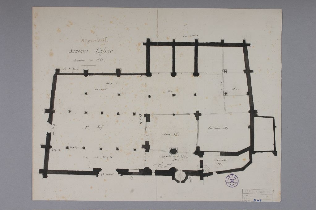 Plan de l’ancienne église, Louis Boucher, 19e siècle