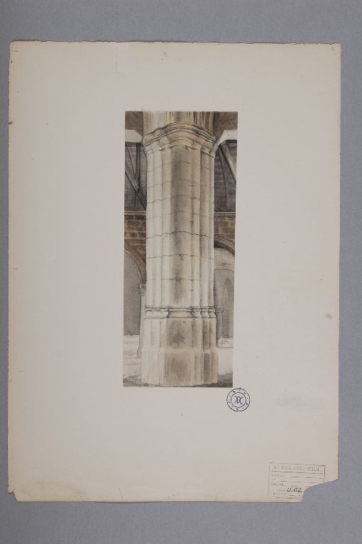 Colonne fasciculée de l’ancienne église, Louis Boucher, 19e siècle