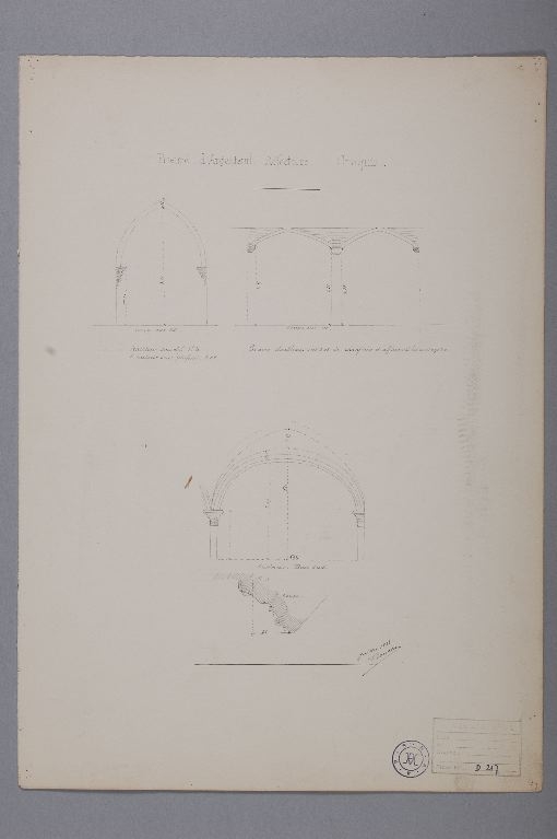 Croquis du Réfectoire du Prieuré, Louis Boucher, 1888
