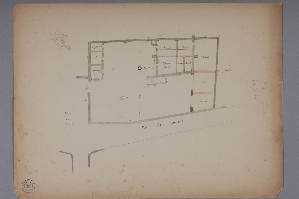 Plan d’ensemble de l’auditoire du Prieuré, Louis Boucher, 19e siècle