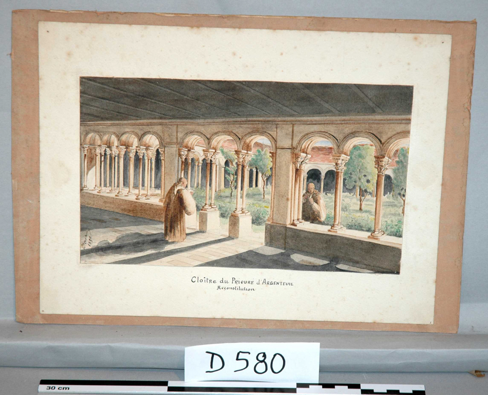 Perspective du cloître du Prieuré, Louis Boucher, 1890