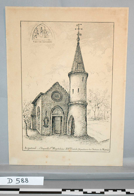 Chapelle Sainte Madeleine, dépendance du château du Marais (XIV e siècle), Camille Lavernet, 1925 vers