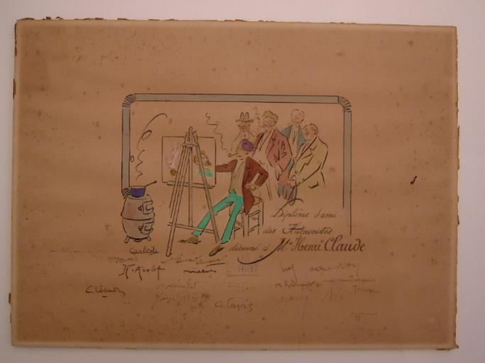 Diplôme d'amis des humoristes décerné à Mr Henri Claude_0