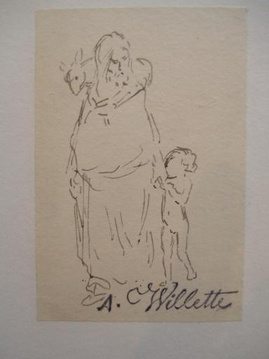 Le bon pasteur (titre factice), Adolphe Léon Willette, 4e quart 19e siècle, 1er quart 20e siècle