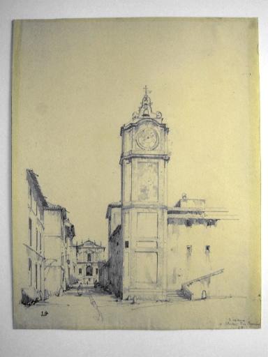 San Isidore et le clocher des Capucins, dans une ville italienne_0