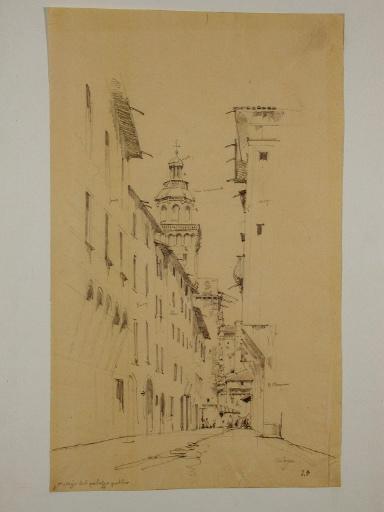 Bologne ; La Tour de l'Horloge du Palais public, Jules-Romain Joyant, 19e siècle