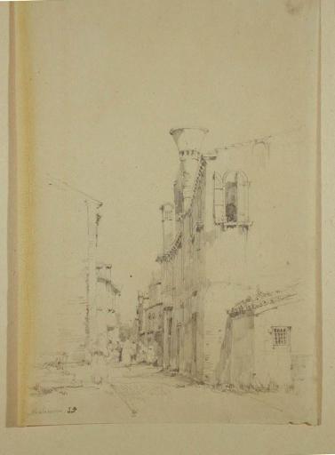 Venise ; ruelle a Malamocco sur le Lido, Jules-Romain Joyant, 19e siècle