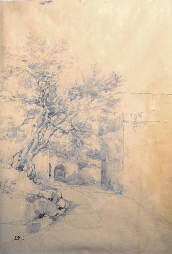 Etude d'olivier dans un village, Jules-Romain Joyant, 19e siècle