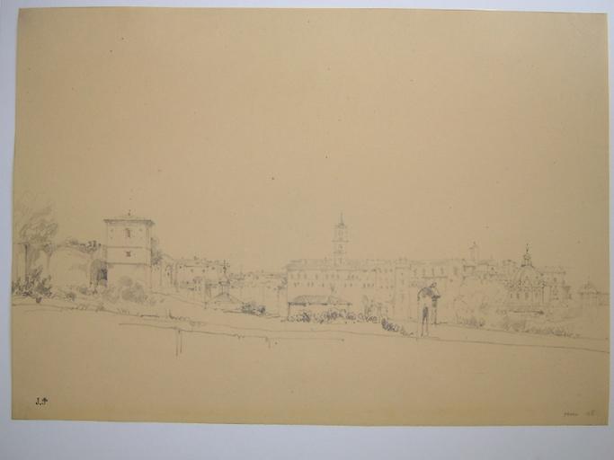 Vue de Rome depuis les Jardins Farnèse, Jules-Romain Joyant, 19e siècle