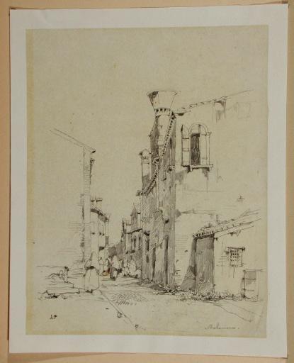Venise, ruelle à Malamocco, sur le Lido, Jules-Romain Joyant, 19e siècle