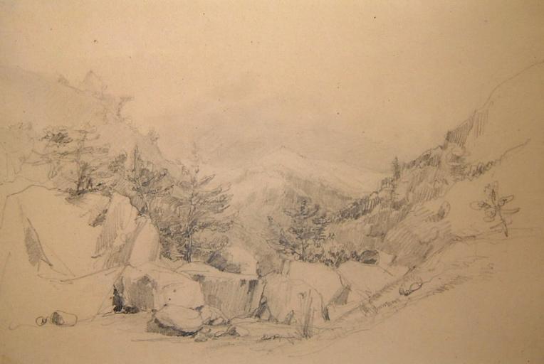 Paysage montagneux, Jules-Romain Joyant, 19e siècle