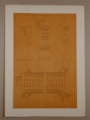 Plan et détails architecturaux du pont du Rialto, à Venise, Jules-Romain Joyant, 19e siècle