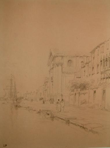 Venise, quai devant l'église des Jésuites, Jules-Romain Joyant, 19e siècle
