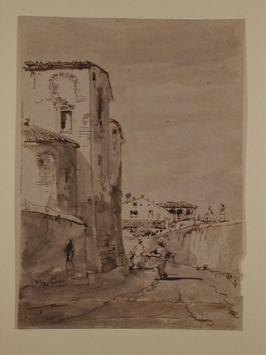 Rue de village en Italie, Jules-Romain Joyant, 19e siècle