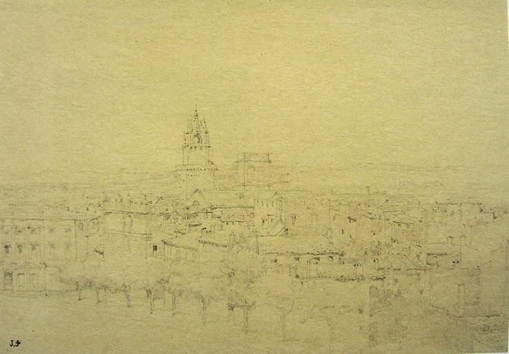 Avignon, vue sur la ville depuis le palais des Papes (c. 1845)_0