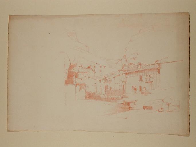 Village de montagne (Saint-Pont ?), Jules-Romain Joyant, 19e siècle