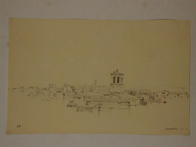 Rome, vue prise du Tempietto de Bramante, Jules-Romain Joyant, 19e siècle