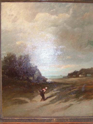 Chaumières au bord de la mer, Auguste Marie Boulard, 19e siècle